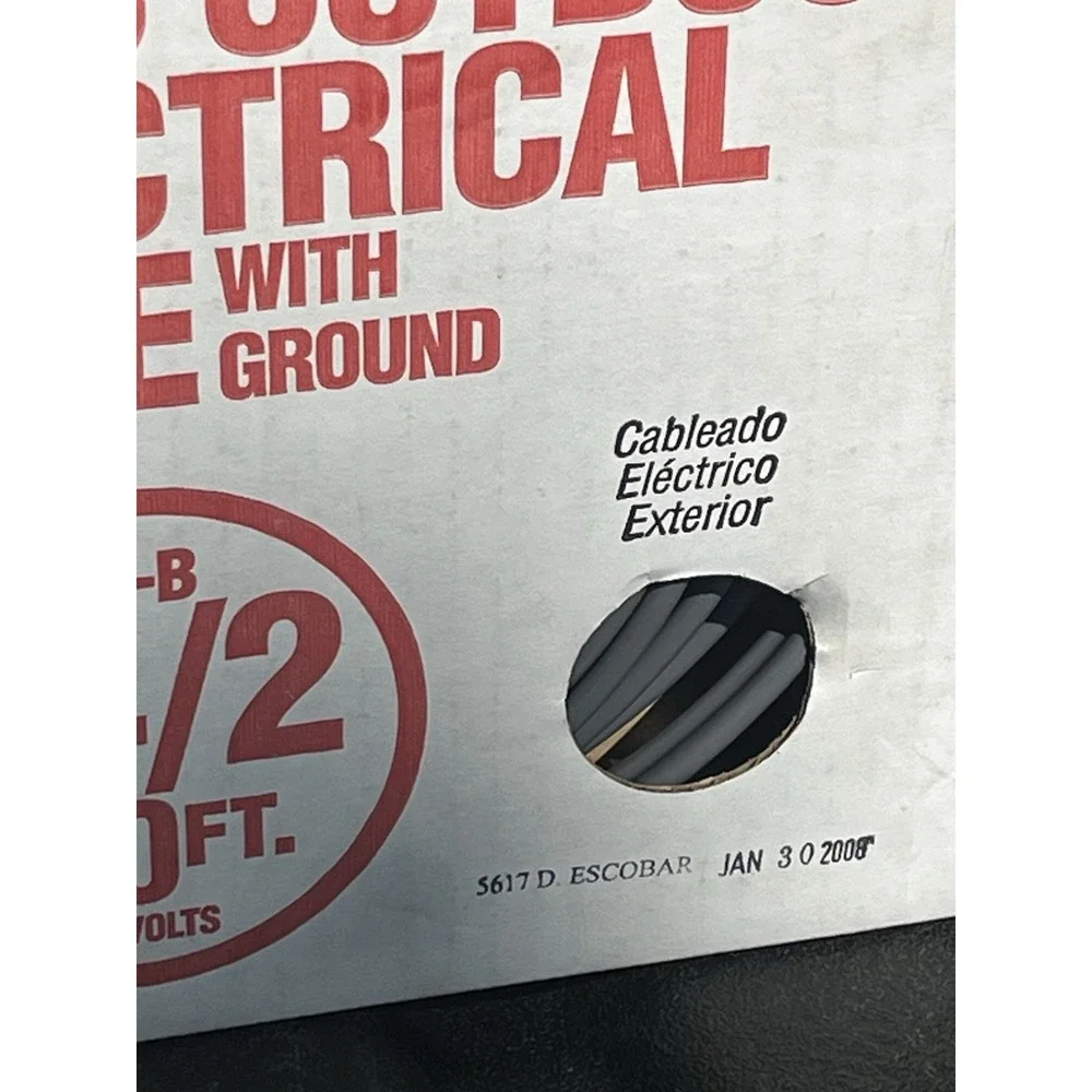 Southwire 14/2 UF-B Outdoor Electrical Wire with Ground - 50 FT Roll 600V NEW